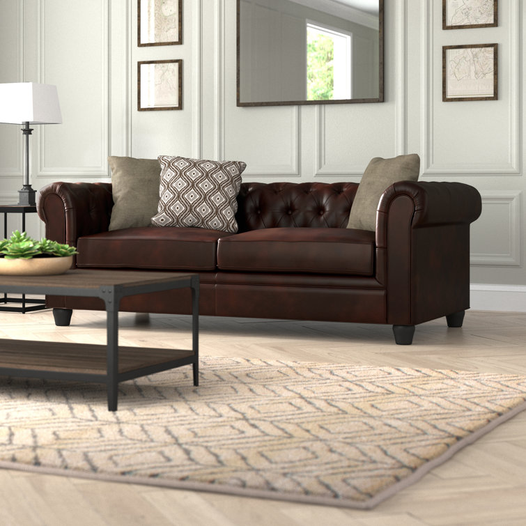 Greyleigh™ Owen 84'' Leather Sofa & Reviews Wayfair